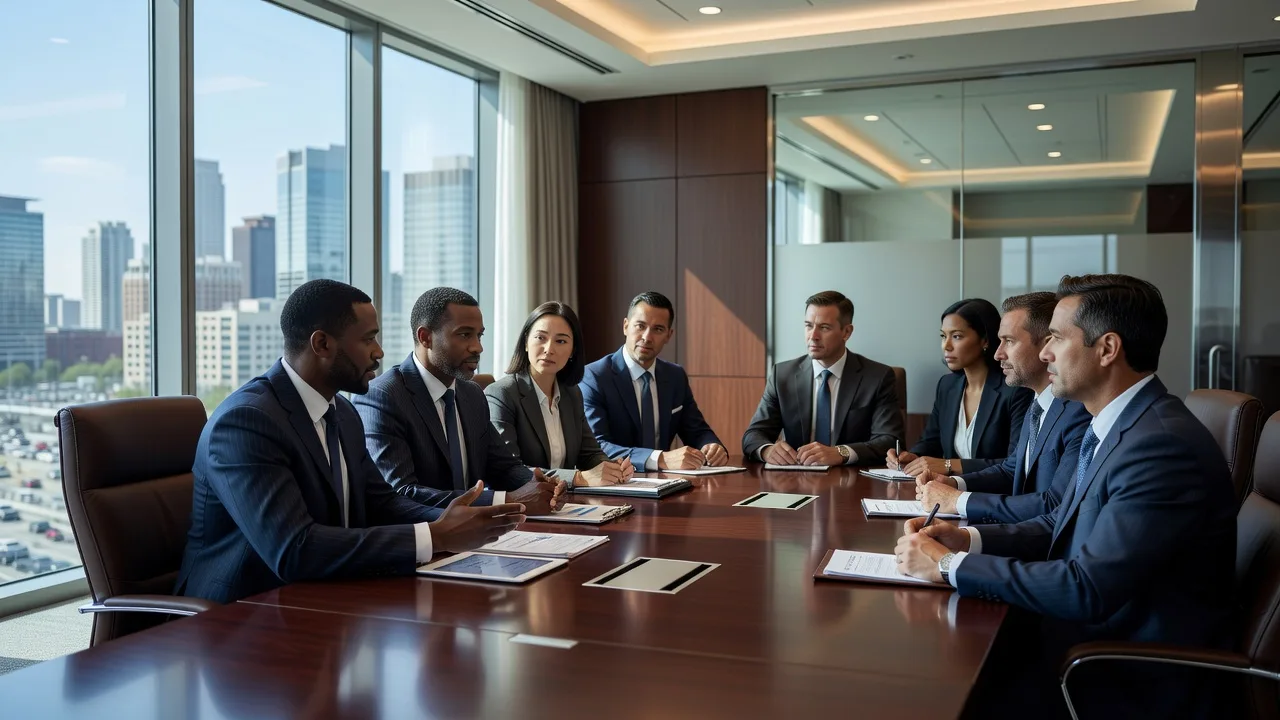 A professional team in a meeting
